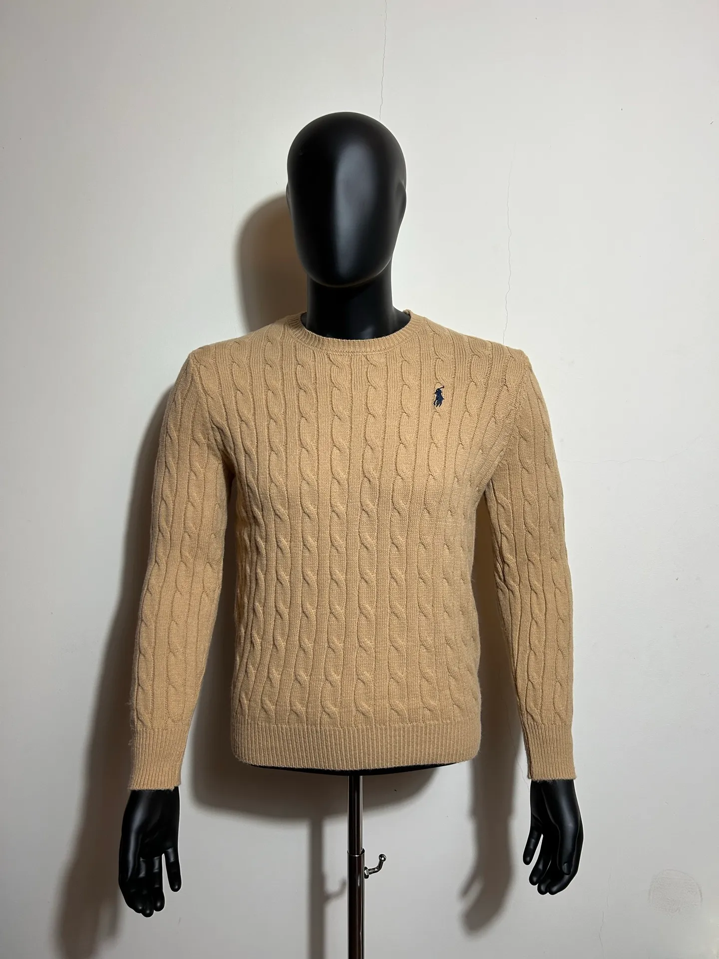 P190 000010 #FF2223 Polo Ralph Lauren solid cable knitted sweater brown Size: S-XXL